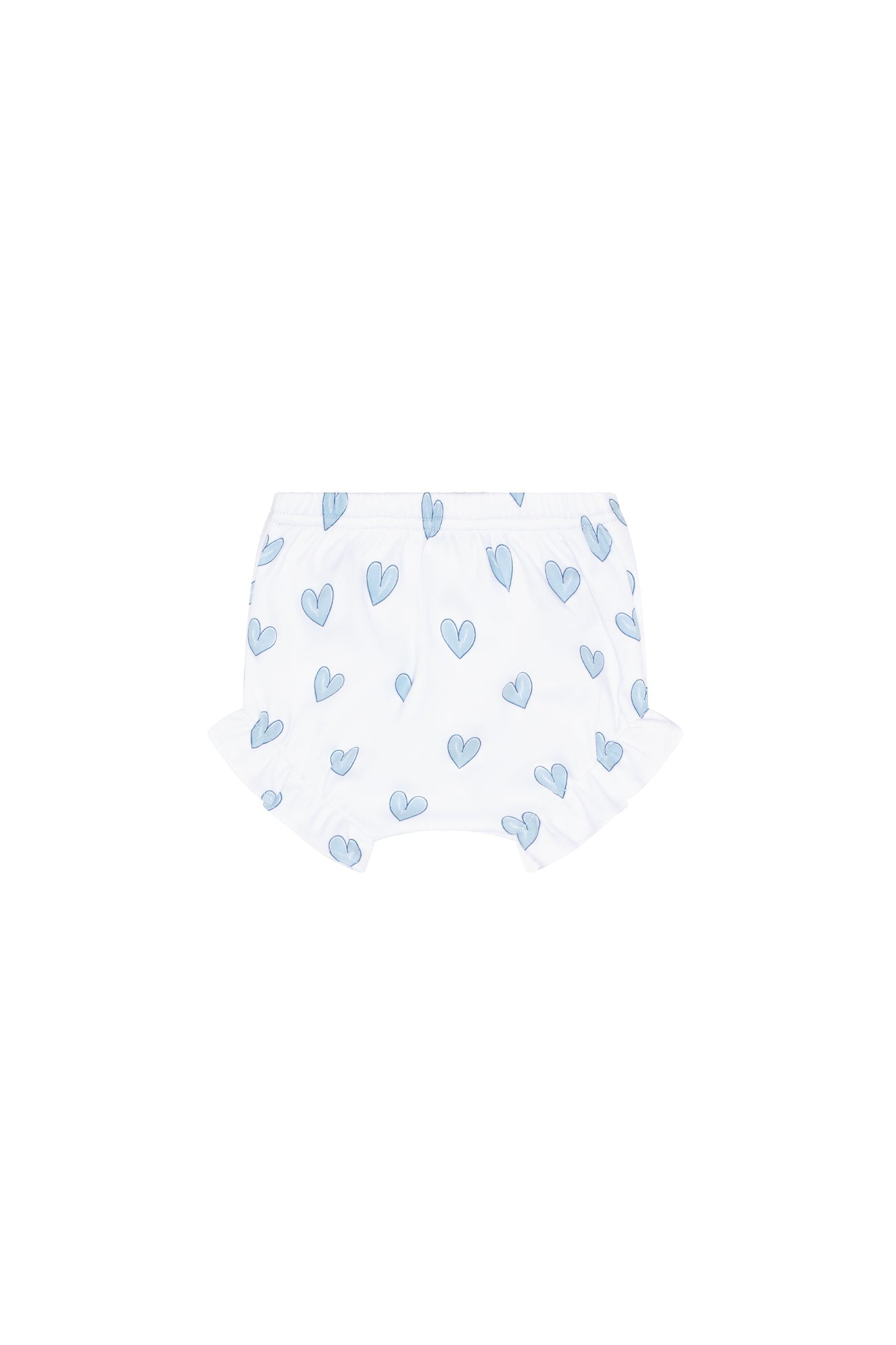 Image of Blue Heart Print Diaper Cover Set